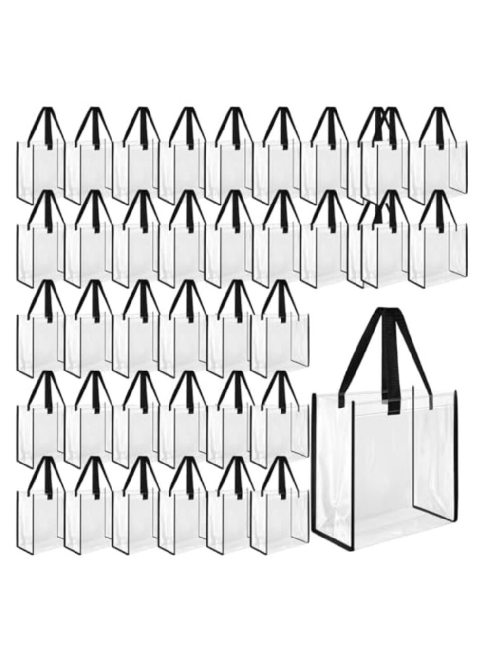 Clear Tote Bags Stadium Approved with Handles PVC Waterproof 42 Pack